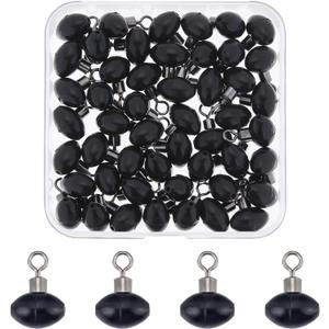 SUPERFINDINGS 50Pcs Fishing Rolling Swivel Slider Bead 16x12mm Fish Pulley Line Connectors Fishing Tackle Line Connector Fishing Tackle Running Slider Bead Swivel