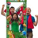 Lofaris Football Picture Frame Banner 35.4x70.8in, Touchdown Photo Booth Backdrop, Sports Theme Party Decoration, Game Day Birthday Party Supplies