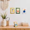 8x10 Picture Frame with Mat for 5x7, Wavy Edge Wooden Real Glass Photo Frame for Tabletop and Wall Hanging, Green, 1 Pack