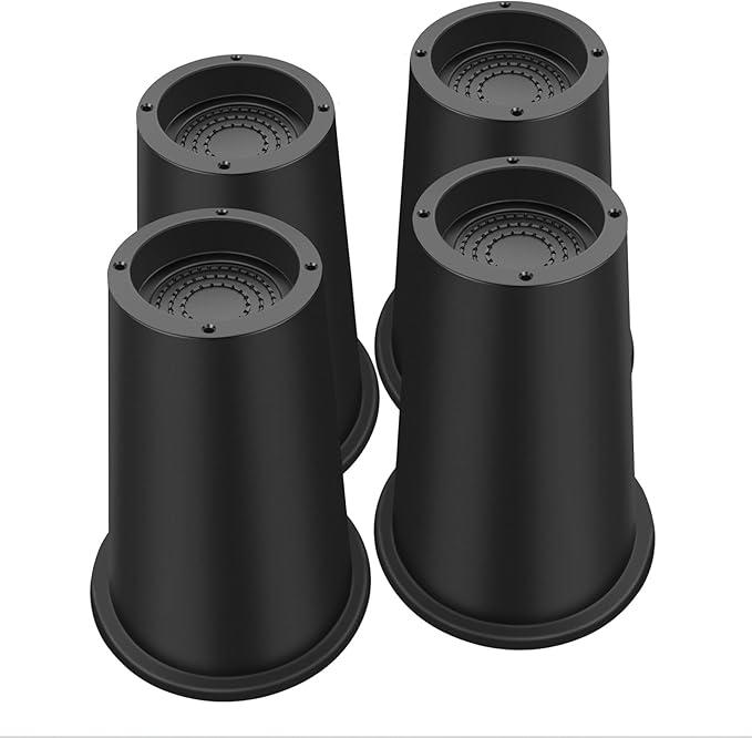 Bed Risers 8 Inch Heavy Duty, Round Furniture Risers for Bed Desk Table Sofa Couch, Bed Lifts Risers, Support up to 6000 Lbs (6 Pack Black)