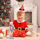 2 x Christmas Nutcracker Figure Ornament, 10 Inch Wooden Pastel Candy Nutcracker Soldier Christmas Decor for Holiday Tabletop Display Collectible Decoration