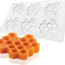 Silicone Honeycomb Molds 3D Honeycomb Bees Lace Mat Fondant Mold Lace Pad Baking Cake Chocolate Candy Mold for Cupcake Decorating Tools Kitchen (Honeycomb_11.84 x 6.92 x 0.36 inches)