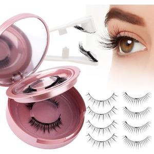 Magnetic Eyelashes with Applicator Natural Look: 2 Pairs, No Glue and Liner Needed, Wendy, CX0220, 079+B01-2