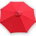 9ft Umbrella Replacement Canopy Market Umbrella Top Outdoor Umbrella Canopy for Patio Umbrella (Red)