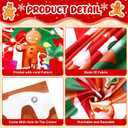 3 Pcs 157 Inch Christmas Gingerbread House Door Covers Decorations for Classroom Large Gingerbread Door Banner with String Light Xmas Candy Porch Sign for Holiday Party Home Decor