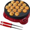 Health and Home Electric Takoyaki Maker With Free Takoyaki Tools - Specialty & Novelty Cake Pans for Takoyaki Octopus Ball, Pop, Ebelskiver, Aebleskiver -Easy Clean
