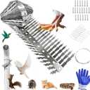 Bird Spikes 360Bend 100cm Anti Climb Spikes Squirrel Deterrent for Outside to Keep Birds Pigeon Racoon Squirrel Cat Away from Porch Baffle Feeder Yard Patio Garden, Fence Spikes with Accessories