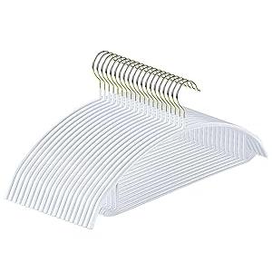 MOPALL Clothes Hangers 28 Pack, Non Slip PVC Coating Metal Sweater Hanger No Shoulder Bump, 16.5 inch Wide Heavy Duty Durable Adult Coat Hanging for Closet, Suit, Dress, Jacket, Pant, Shirt
