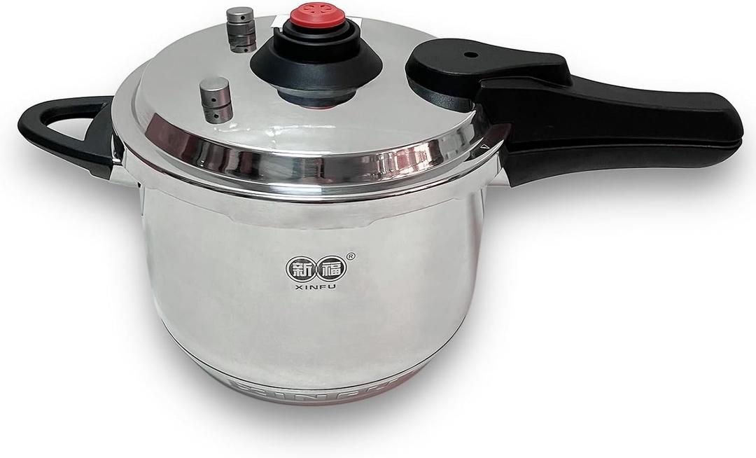 XINFU Heavy Duty 304 Stainless Steel Pressure Cooker 8.5 Quart, Serves 6-8, Standard and Fast Modes, Multi-Safety, Even-Heat Patented Base, Compatible with Gas, Electric, Ceramic and Induction Stoves