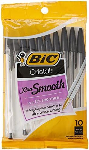 BIC Cristal Stic Medium Ball Pen, Black 7 piece