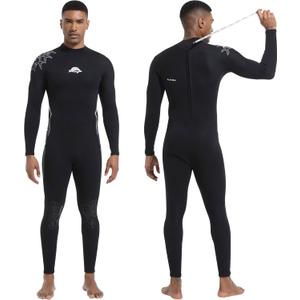 XUKER Women Men Wetsuit 2mm 3mm, Neoprene Wet Suits Front/Back Zip in Cold Water Full Body Dive Suit for Water Sports M