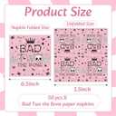 50 Pcs Bad Two The Bone Napkins, Bad Two the Bone Party Decorations Girl, Bad 2 The Bone Party Supplies Napkins for Girl Music Theme 2 Year Old Birthday