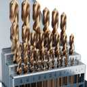 Cobalt Drill Bit Set, 29Pcs M35 High Speed Steel Bits for Hardened Metals, Stainless Steel, Cast Iron and Wooden Plastics, with Metal Index Storage Box, 1/16"-1/2"