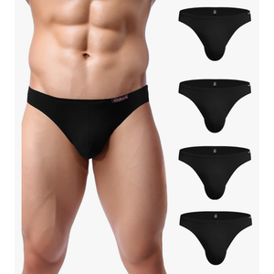 Avidlove Mens Bikini Underwear Low Rise Briefs Microfiber Underpants 4 Pack L