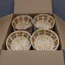 Sintuff 60 Pcs Small Woven Basket Round Bamboo Gift Baskets 6. 5 x 2 Inches Wicker Berry Bread Fruit Basket Empty Food Serving Baskets for Picnic Kitchen Restaurant