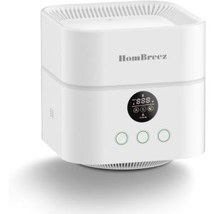 Air Purifier and Humidifier Combo for Bedroom, Covers Up to 200ft, H13 True HEPA Filter, 400ML Water Tank, Quiet Cool Mist Top Fill Essential Oil Diffuser for Baby, Pet Room, White