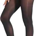 Indestructible Tights for Women, Rip Resistant Pantyhose, 40D Semi Sheer T-Crotch Control Top Stockings (Large, Black)