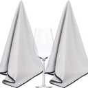 SINLAND Microfiber Glass Polishing Cloths Cleaning Rag 20x25In 2Pack Grey | Large Size, Thick, Lint-Free, Drying Towels, For Wine Glasses Stemware Dishes Stainless Appliances
