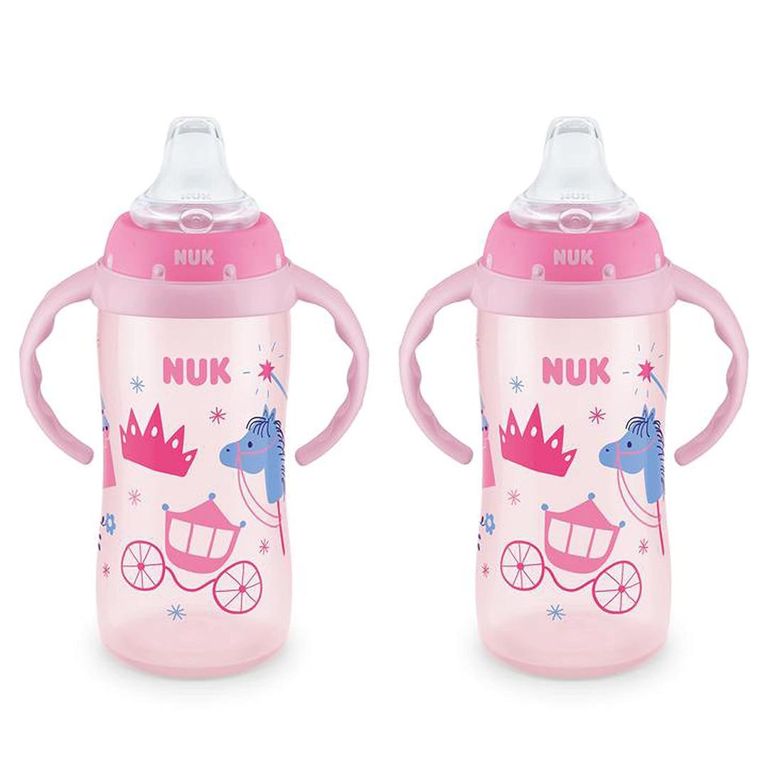 NUK Learner Cup, 10 oz, 2 Pack, 8+ Months BPA Free, Spill Proof Sippy Cup 