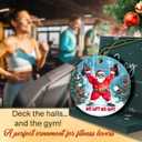 2 x Weight Lifting Christmas Ornament 2025, Double Sided Ceramic Ornaments for Christmas Tree Decor, for Women, Gifts for Gym Lovers, Funny Santa Ornaments