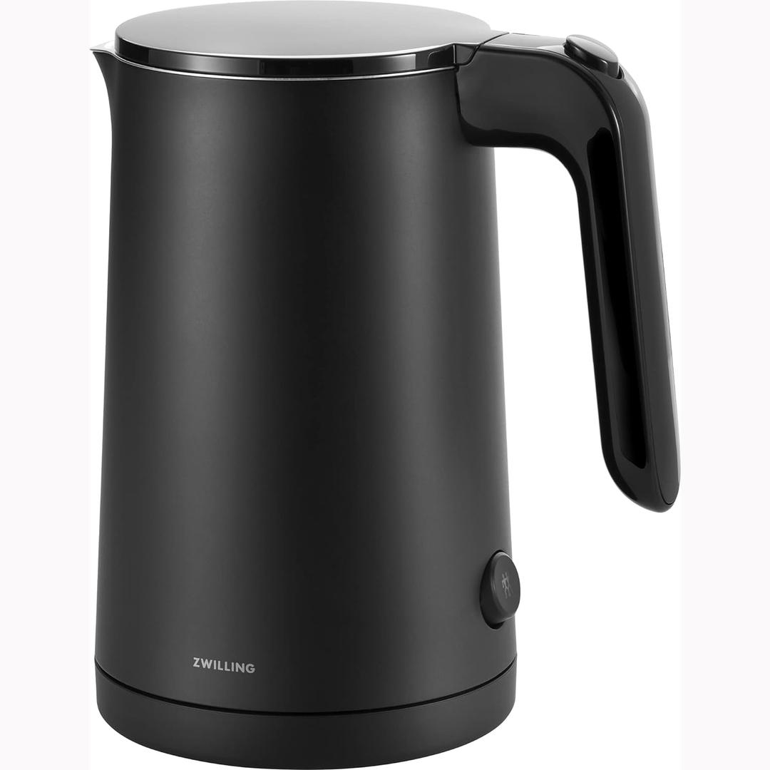 ZWILLING Enfinigy Cool Touch 1-Liter Electric Kettle, Cordless Tea Kettle & Hot Water - Black (1.1 Quarts, Black)
