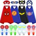 KUBUSFLY Superhero Capes for Kids, Halloween Costumes for Boys with Masks Dress Up Set for Cosplay Party Halloween Christmas Gifts Toys for Boys Kids Toddler 3 4 5 6+