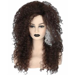 Topcosplay Women's Wig Brown Long Curly Fluffy Afro Cosplay Halloween Costume Wigs