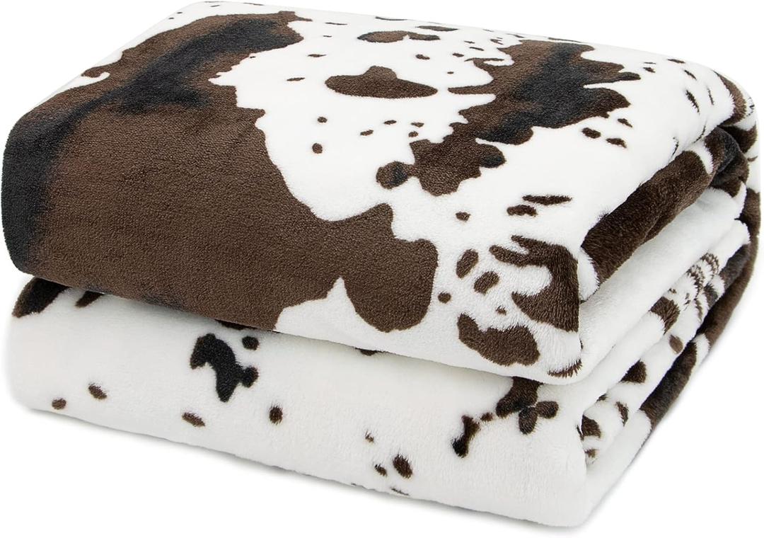 Cute Cow Print Blanket for Kids Cozy Soft Lightweight Cow Throw Blanket Warm Fleece Fuzzy Plush All Season Sofa Bed Travel Couch Cow Blankets Gifts for Baby Toddler Pet 40"x50" (40x50INCH(100 x130 cm))