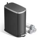 KUK Slim Bathroom Can with Lid Soft Close, Step Pedal, 2.6 Gal/ 10L Stainless Steel Garbage Can with Removable Inner, Anti-Fingerprint Wastebasket for Office, Bedroom, Toilet (Black)