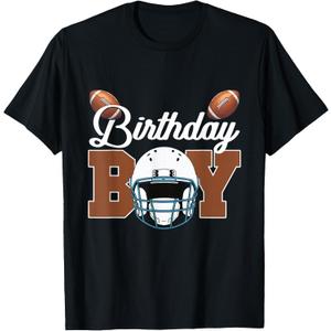 Birthday Boy Kids Football Birthday Party Boys Toddlers T-Shirt (Black, M)