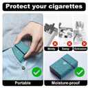 5 x Cigarette Case, Woven Pattern with Elastic Switch, Up to 20 Cigarettes for 85mm King Size (Grayish Cyan)