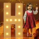 Marquee Letters 4 Feet Tall Large Light Up Letters H Happy Birthday Decorations Marry Me Engagement Party Decor Yellow Light Birthday Decorations Balloon Arch Kit Foam Sign H