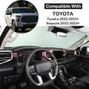 Aunginsy Central Control Dashboard Panel Strips Trim Compatible with Toyota Tundra/Sequoia 2022-2025 Car Center Console Dash Board Molding Panel Decorative Cover Protection ABS Interior Accessories