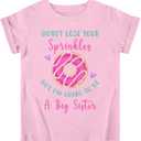 Funnycokid Big Sister Shirts for Girls Pregnancy Announcement Toddler Promoted to T-Shirt 1-6 Years