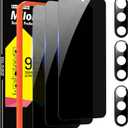 Milomdoi [3+3 Pack] for Samsung Galaxy S23 Privacy Screen Protector Tempered Glass Accessories 3 Pack Privacy Screen Samsung Galaxy S23 5G 3 Pcs camera Lens Protector Case fingerprint Suitable (6.1 Inch)