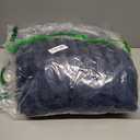 Exclusivo Mezcla Fleece Throw Blanket for Couch, Super Soft Striped Jacquard Bed Blanket, Lightweight Fuzzy Cozy for All Seasons, 50x60 Inches, Navy Blue