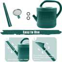 Watering Can for Indoor & Outdoor Plants, Plant Watering Can with Stainless Steel Shower Head, 1 Gallon Plastic Watering Can for Garden, Flowers, Vegetable, Greenhouse (Dark Green, 1 Gallon)