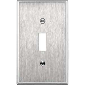 ENERLITES Toggle Light Switch Stainless Steel Wall Plate, Metal Plate Corrosive Resistant Cover for Rotary Dimmers Lights, Size 1-Gang 4.50"x 2.76", 7711, 430 Stainless Steel, UL Listed, Silver