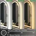 Arched LED Bathroom Mirror 36x48 Inch, Arched LED Vanity Mirror with Backlit, Dimmable Lighted Illuminated Mirror with Anti-Fog, Memory, 3 Colors, Shatter-Proof, ETL Listed