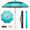Outdoor Umbrellas for Patio 4FT Patio Table Umbrella with Tilt, UPF50+ UV Protection, High Black Coated, with Carry Bag, Great for Beach, Camping, Picnic, Backyard