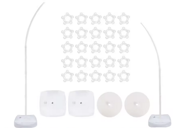 Balloon Arch Kit Stand, Bendable 8FT and 6FT (White)