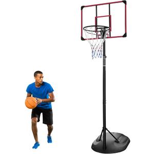 7.5-9.2ft Portable Basketball Hoop System, Adjustable Height Basketball Hoop & Goals with 32In Shatterproof Backboard, Basketball Goal System for Kids Youth & Adults, Indoor/Outdoor