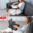 Laptop Desk Table, SAIJI Adjustable Laptop Stand, Portable Lap Desks with Foldable Legs, Notebook Standing Breakfast Tray Reading Desk for Sofa Couch Bed Floor (Black,Medium Size)