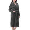 Yurhap Premium Robes for Women - Super Soft Cozy Fleece Womens Robe Plush Long Bathrobe XL