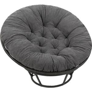 Papasan Chair Cushion 44" X 44", Corduroy Round Supportive Cushion (Without Chair), Set of 1, Grey