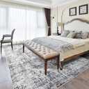 8x10 Washable Area Rug, Upgraded Denser Surface Vintage Rugs, Honeycomb Non-Slip Backing Living Room Rug, Easy Care Foldable Rugs for Living Room Bedroom Kitchen Dinning Room Home Office