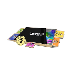Puzzle Ready Large 2000-Piece Puzzle Board - 41" x 32" Puzzle Table with 5 Colorful Drawers, Cover Mat, Felt Workspace & Carrying Handle – Ideal Game Table for Adults & Children