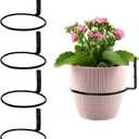 6 inch Flower Pot Holder Ring Wall Mounted Set of 4 Heavy Duty Metal Wall Plant Holder Plant Hanging Bracket Hanger for Outdoor/Indoor