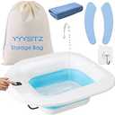 YYYSITZ Sitz Bath, Electric Sitz Bath for Hemorrhoids, Sitz Bath for Toilet Seat, Postpartum Care Basin, Sitz Baths Salts Bowl for Women Men, Sits Bath Soak Pan, Hip Bath Tub, Collapsible, Blue