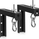 XINLEI Universal Projector Screen Wall Mount L-Brackets Hanging Ceiling Mount, 6 inch Adjustable Extension with Hook for Home Projector and Movie Screens, Hold up to 66 lbs, Black PRL003B